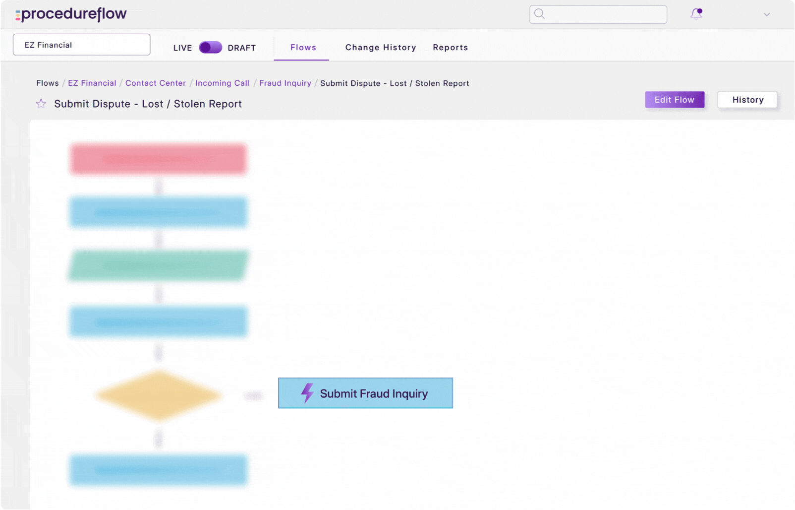 Procedureflow interface showing visual process guidance and automation workflows
