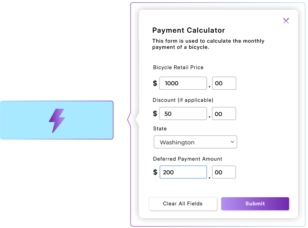 Procedureflow calculator automation example
