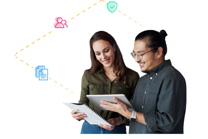 Coworkers collaborating